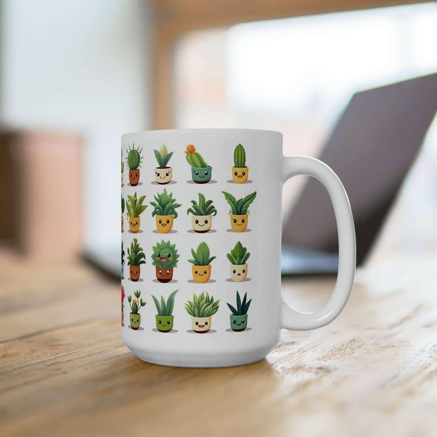 Happy Succulents Ceramic Mug 15oz