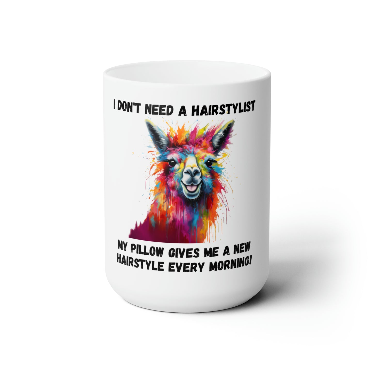 Splatter Paint Llama Ceramic Mug 15oz