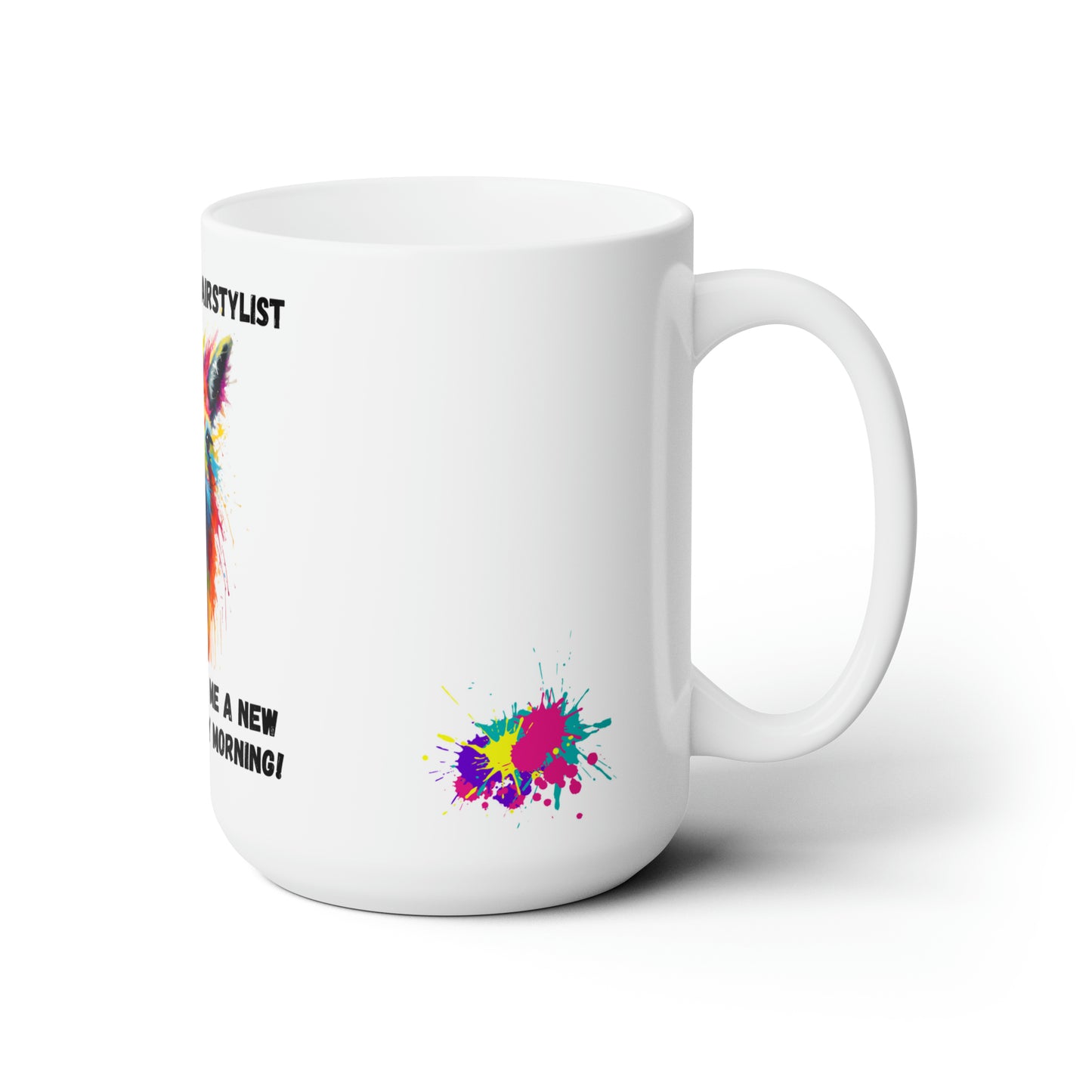 Splatter Paint Llama Ceramic Mug 15oz