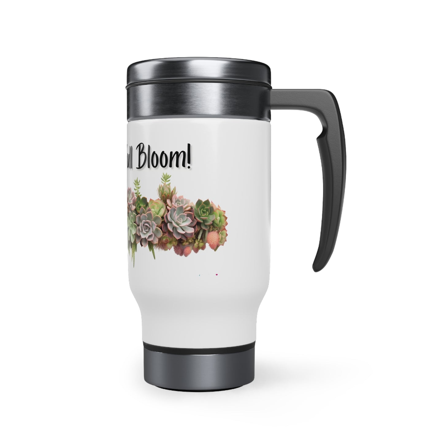 Beautiful Succulent Bouquet Steel Travel Mug with Handle, 14oz