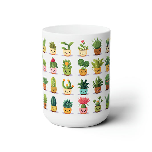 Happy Succulents Ceramic Mug 15oz