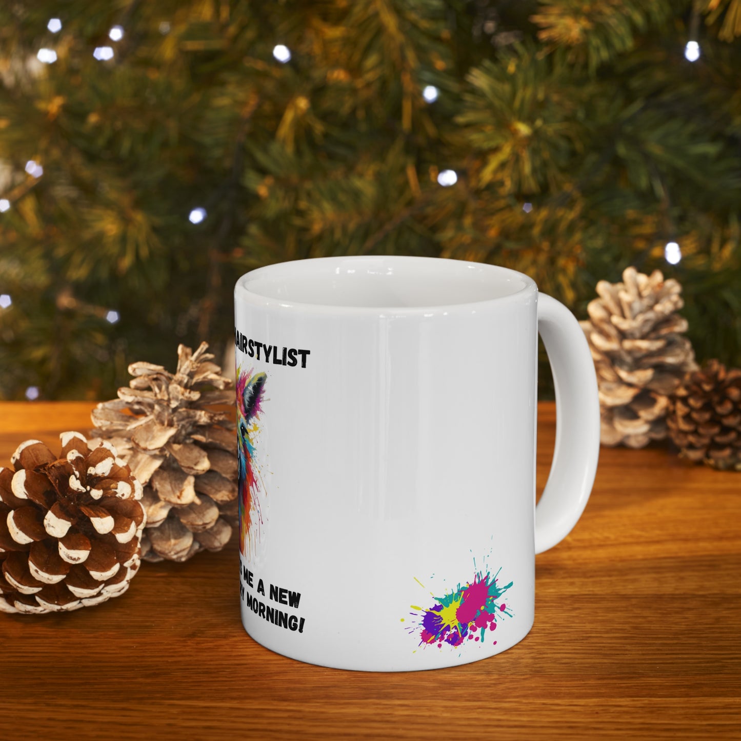 Splatter Paint Llama Coffee Mug 11oz